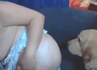Brunette's naughty moans are real: she wants dog