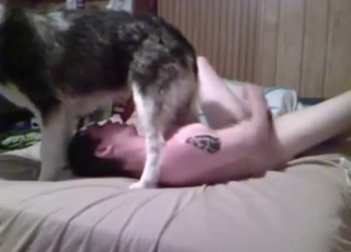 Sensual sex with a twink bottom who loves dogs